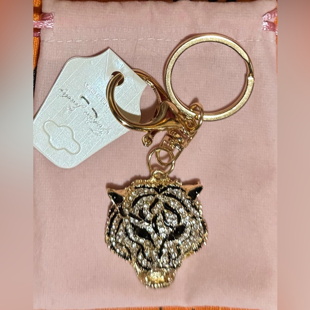 Crystal and Enamel Tiger Keychain/Bag Charm NWT